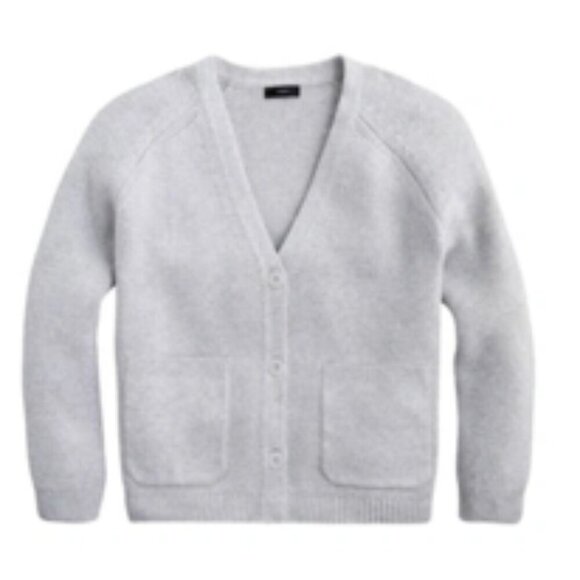 J.CREW V-Neck Button Cropped Cardigan Sweater Light Gray XS - Picture 12 of 12